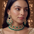 Gold Plated Green Kundan Dynasty Choker