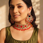 Gold Plated Kundan Pearl Wedding Choker