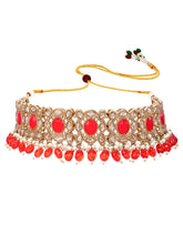 Gold Plated Kundan Pearl Wedding Choker