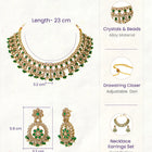 Gold Plated Green Kundan Bridal Necklace Set