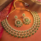 Gold Plated Green Kundan Bridal Necklace Set