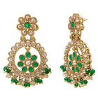 Gold Plated Green Kundan Bridal Necklace Set