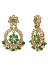 Gold Plated Green Kundan Bridal Necklace Set