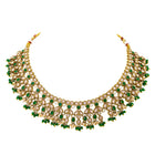 Gold Plated Green Kundan Bridal Necklace Set
