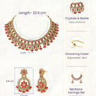 Gold Plated Red Kundan Bridal Necklace Set