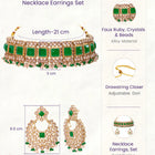 Gold Plated Green Bead Radiant Necklace Set
