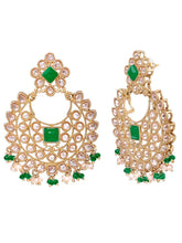 Gold Plated Green Bead Radiant Necklace Set