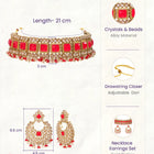 Gold Plated Red Kundan Necklace Set for Women