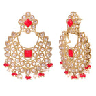 Gold Plated Red Kundan Necklace Set for Women