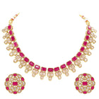 Gold Plated Pink Glory Kundan Necklace Set