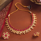 Gold Plated Pink Glory Kundan Necklace Set
