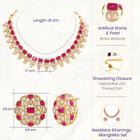 Gold Plated Pink Glory Kundan Necklace Set