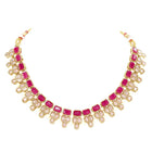 Gold Plated Pink Glory Kundan Necklace Set