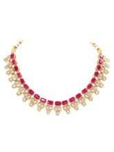 Gold Plated Pink Glory Kundan Necklace Set