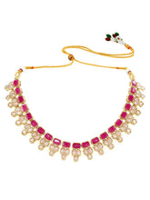 Gold Plated Pink Glory Kundan Necklace Set