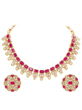 Gold Plated Pink Glory Kundan Necklace Set