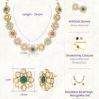 Gold Plated Multicolor Floral Kundan Necklace Set