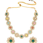 Gold Plated Multicolor Floral Kundan Necklace Set