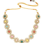 Gold Plated Multicolor Floral Kundan Necklace Set