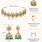 Gold Plated Emerald Crest Kundan Choker Set