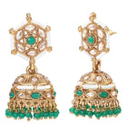 Gold Plated Emerald Crest Kundan Choker Set