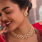 Gold Plated Prestige Pink Kundan Necklace Set