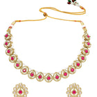 Gold Plated Prestige Pink Kundan Necklace Set