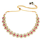 Gold Plated Prestige Pink Kundan Necklace Set