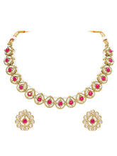 Gold Plated Prestige Pink Kundan Necklace Set