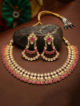 Gold Plated Maharani Pink Kundan Choker Set
