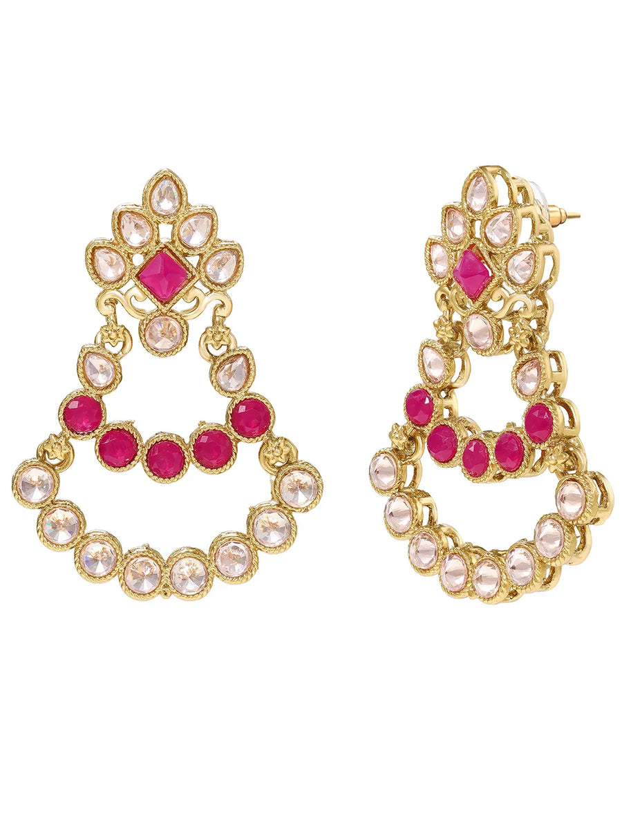 Gold Plated Maharani Pink Kundan Choker Set