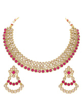 Gold Plated Maharani Pink Kundan Choker Set