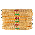 Gold Plated Red Green Antique Bangle Set