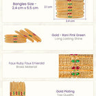 Gold Plated Red Green Antique Bangle Set