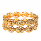 Gold Plated Temple Motif Bangle Set for Women