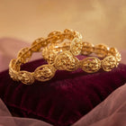 Gold Plated Temple Motif Bangle Set for Women