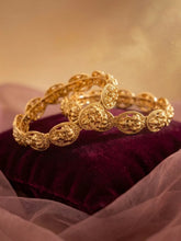 Gold Plated Temple Motif Bangle Set for Women