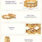 Gold Plated Temple Motif Bangle Set for Women