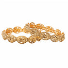 Gold Plated Temple Motif Bangle Set for Women