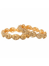 Gold Plated Temple Motif Bangle Set for Women