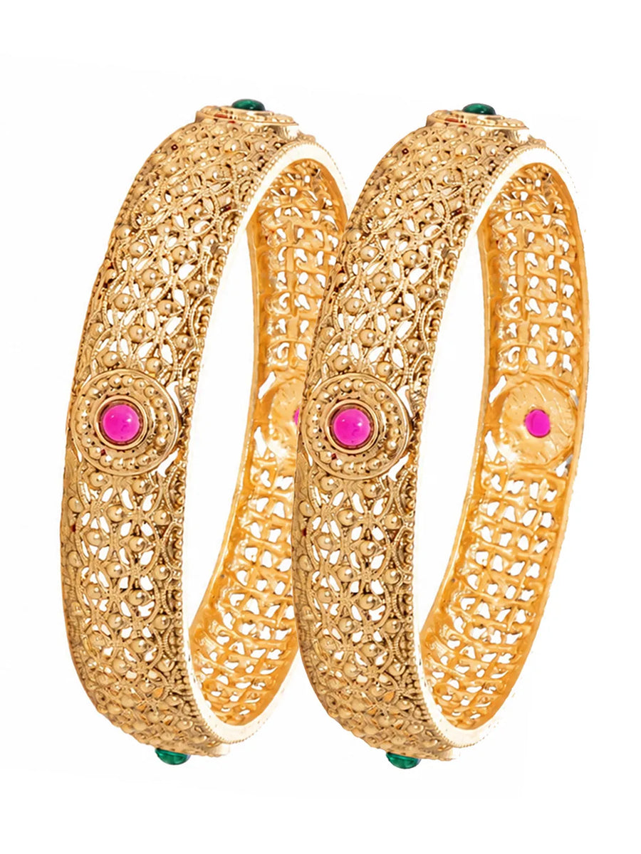 Gold Plated Traditional Kada Set for Women