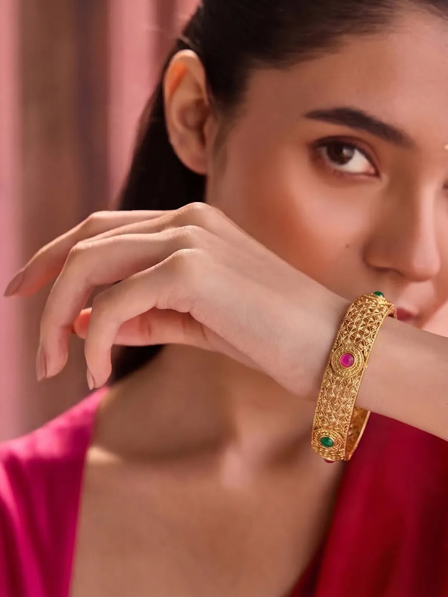 Gold Plated Traditional Kada Set for Women