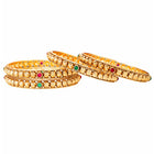 Gold Plated Ethnic Bangles Set for Women