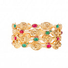 Gold Plated Antique Temple Bangles for Women