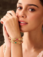 Gold Plated Antique Temple Bangles for Women
