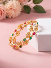 Gold Plated Antique Temple Bangles for Women