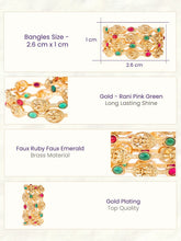 Gold Plated Antique Temple Bangles for Women