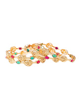 Gold Plated Antique Temple Bangles for Women