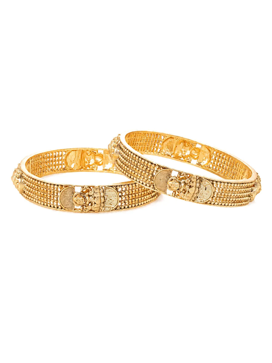 Gold Plated Designer Elephant Bangles