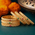 Gold Plated Festive Bangle Set for Women